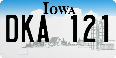 IA license plate DKA121