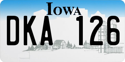 IA license plate DKA126