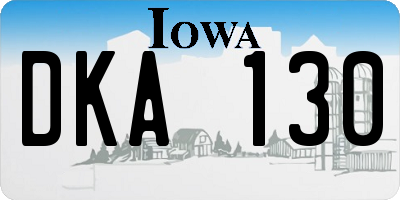 IA license plate DKA130