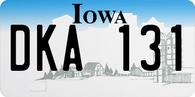 IA license plate DKA131