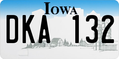 IA license plate DKA132