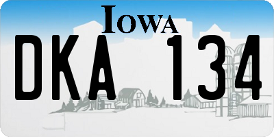 IA license plate DKA134