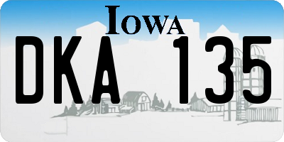 IA license plate DKA135