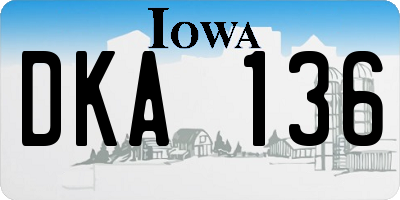 IA license plate DKA136