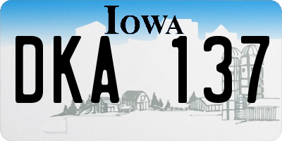 IA license plate DKA137