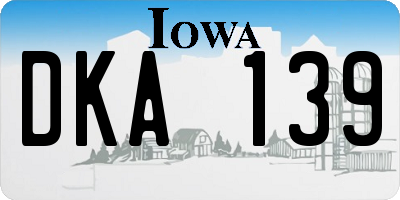 IA license plate DKA139