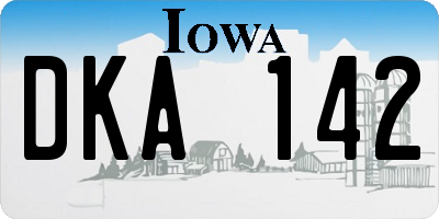 IA license plate DKA142