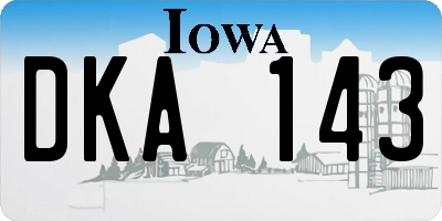 IA license plate DKA143