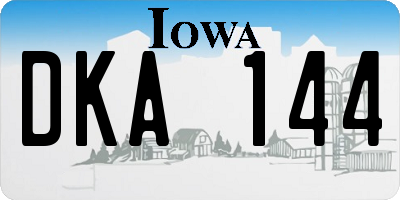 IA license plate DKA144
