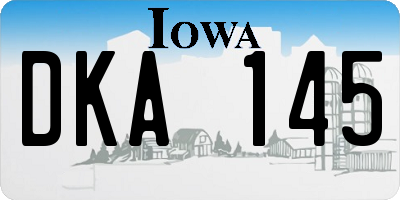 IA license plate DKA145