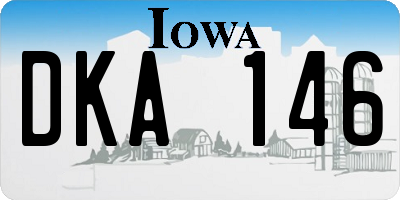 IA license plate DKA146