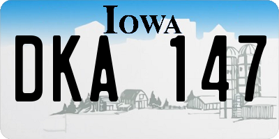 IA license plate DKA147