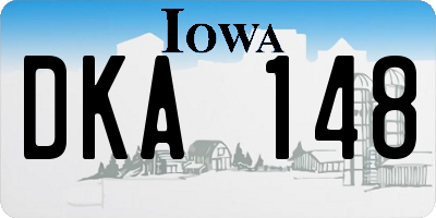 IA license plate DKA148
