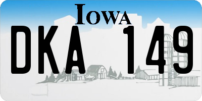 IA license plate DKA149
