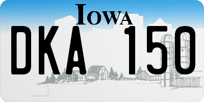 IA license plate DKA150