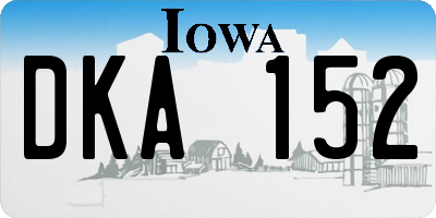 IA license plate DKA152