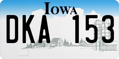 IA license plate DKA153
