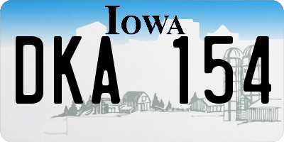 IA license plate DKA154