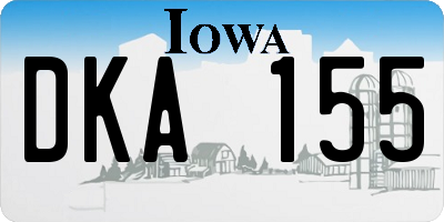 IA license plate DKA155
