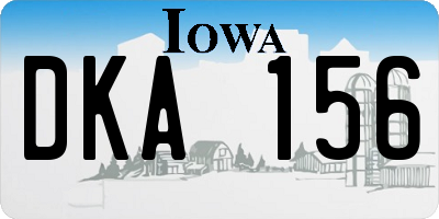 IA license plate DKA156