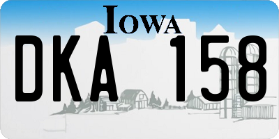 IA license plate DKA158