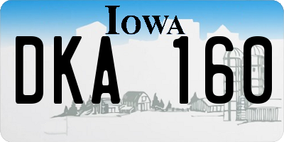 IA license plate DKA160