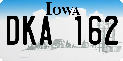 IA license plate DKA162