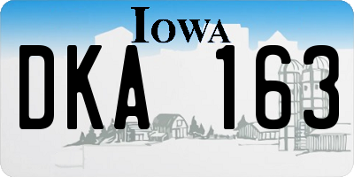 IA license plate DKA163