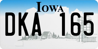 IA license plate DKA165