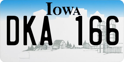 IA license plate DKA166