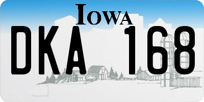 IA license plate DKA168