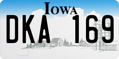 IA license plate DKA169