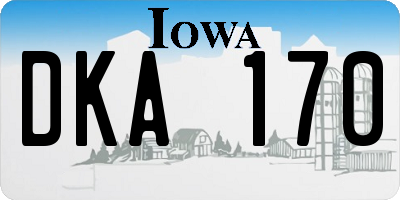 IA license plate DKA170