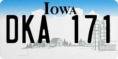IA license plate DKA171
