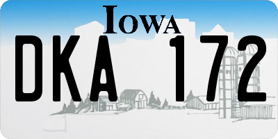 IA license plate DKA172