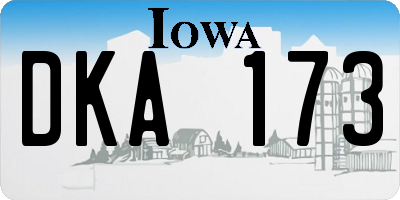 IA license plate DKA173