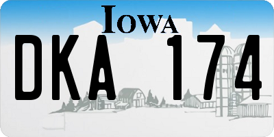 IA license plate DKA174