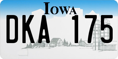 IA license plate DKA175
