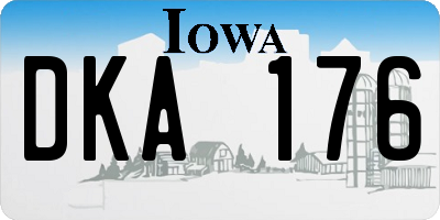 IA license plate DKA176
