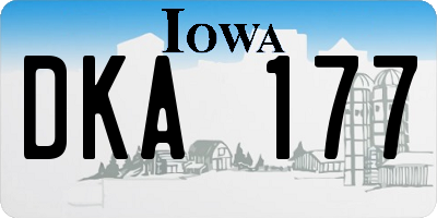 IA license plate DKA177