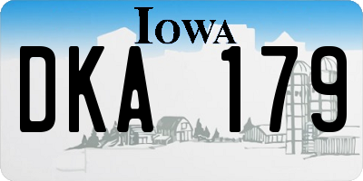 IA license plate DKA179