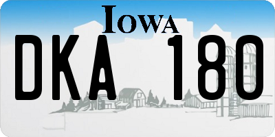 IA license plate DKA180