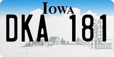 IA license plate DKA181