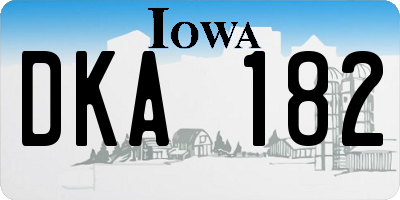 IA license plate DKA182