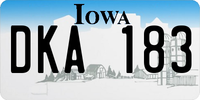 IA license plate DKA183