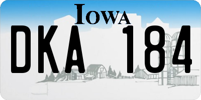 IA license plate DKA184