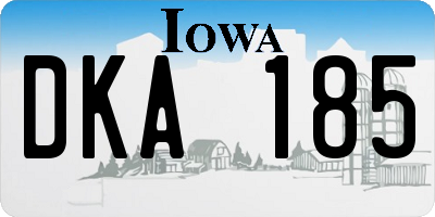 IA license plate DKA185