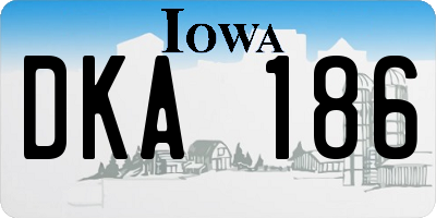 IA license plate DKA186