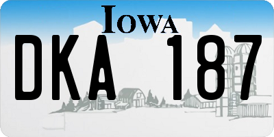 IA license plate DKA187