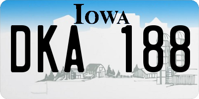 IA license plate DKA188